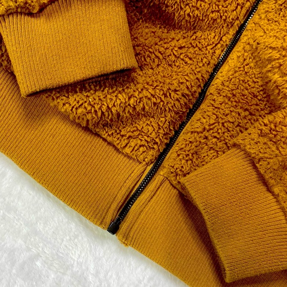 Free Country Sierra Butter Pile Faux Fur Sherpa Full-Zip Jacket Carmel Sz Small - Picture 8 of 15